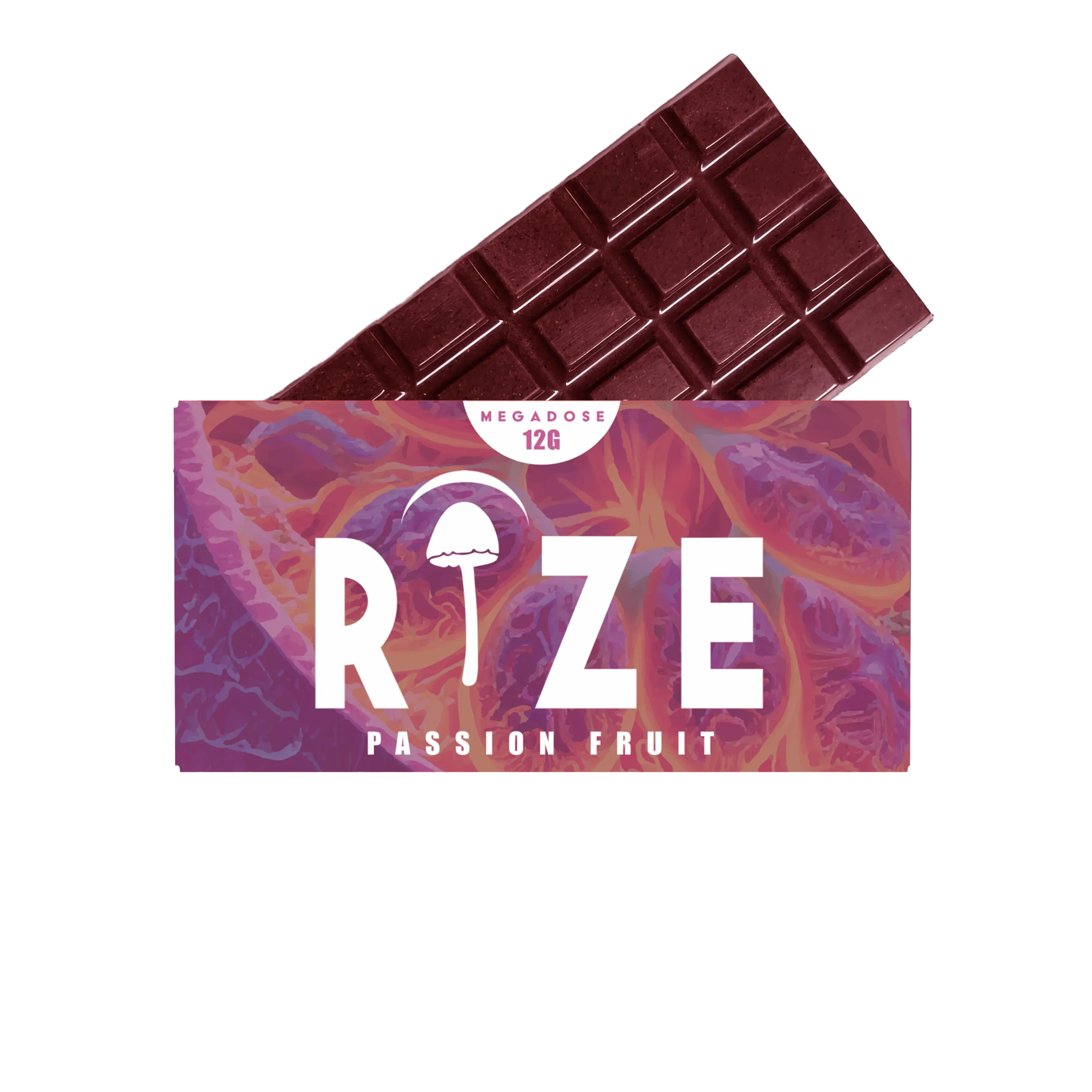 Rize Megadose Mushroom Chocolate Bar 12g - Passion Fruit