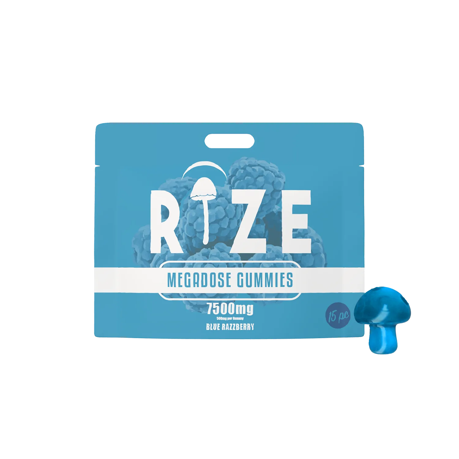 Rize Megadose Mushroom Gummies - 15ct - 7500mg - Blue Razzberry